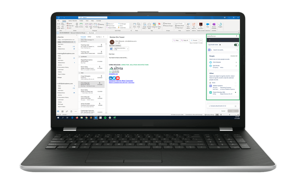 Laptop Lighnting for Outlook 2