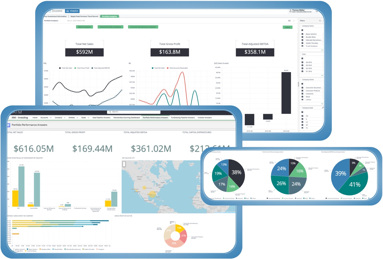 Screenshot of how to optimize portfolio management with Altvia's data and analytics tool, Answers